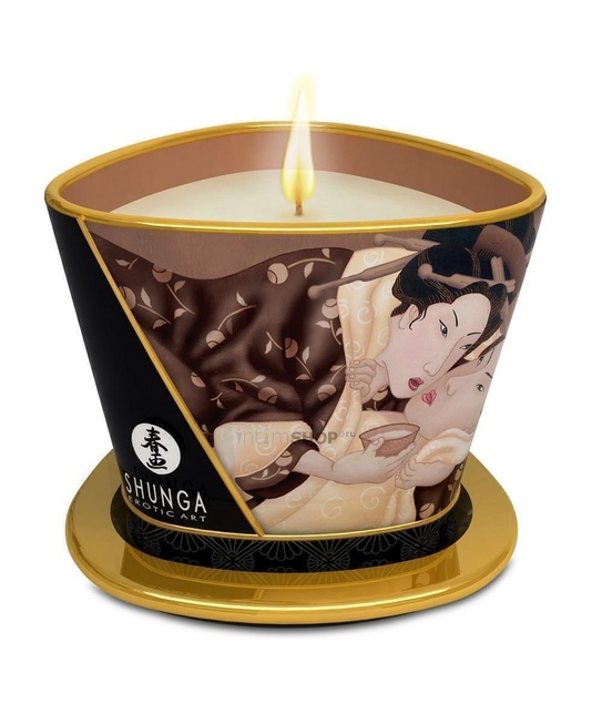 Свеча с массажным маслом Shunga Пьянящий шоколад, 170 мл