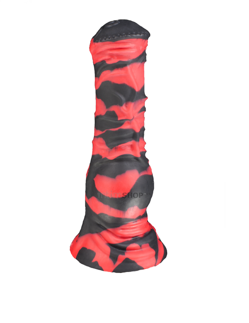 Фаллоимитатор EraSexa Пони L+, 26 см, красно-чёрный