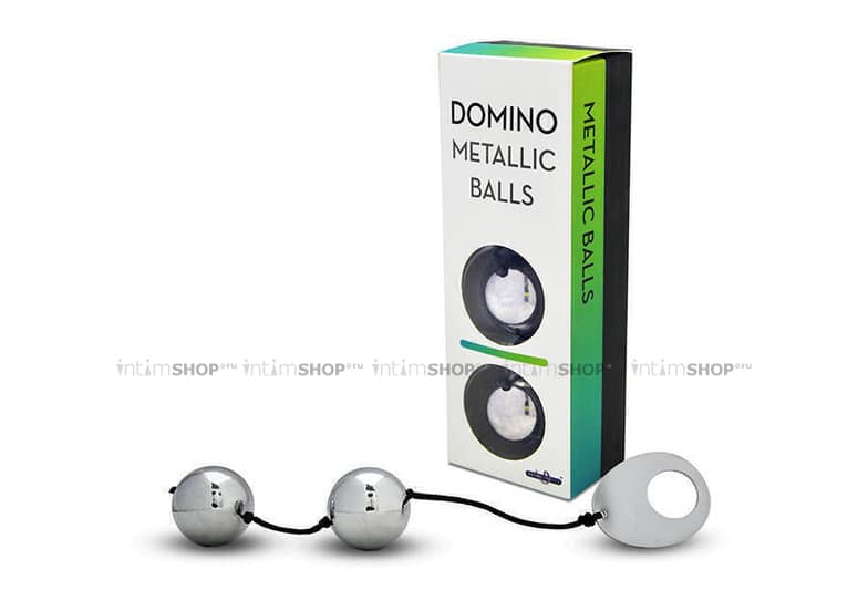 Вагинальные шарики металлические Gopaldas Domino, серебристый