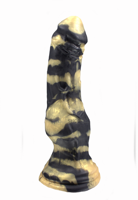 Фаллоимитатор EraSexa Оборотня M, 30.5 см, чёрно-жёлтый