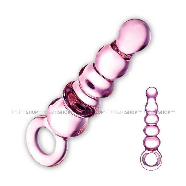 Анальный розовый жезл Quintessence anal Slider Glas, розовый, 13-19 см